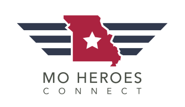 MO Heroes Connect Logo. The state of missouri has a 5-pointed star in the middle and three lines on each side going largest to smallest.