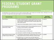 Federal Student Grant Programs (Pell Grants)