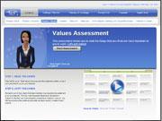 Screen shot of Work Values Assessment website