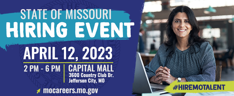 Statewide Hiring Event April 12 from 1:00 pm - 6:00 pm at the Capital Mall
